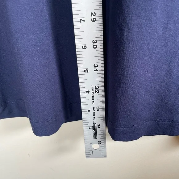 Eileen Fisher Viscose Blue V-Neck Pull Over Dress Sz XS Minimalist 3/4 Sleeves - Picture 7 of 9